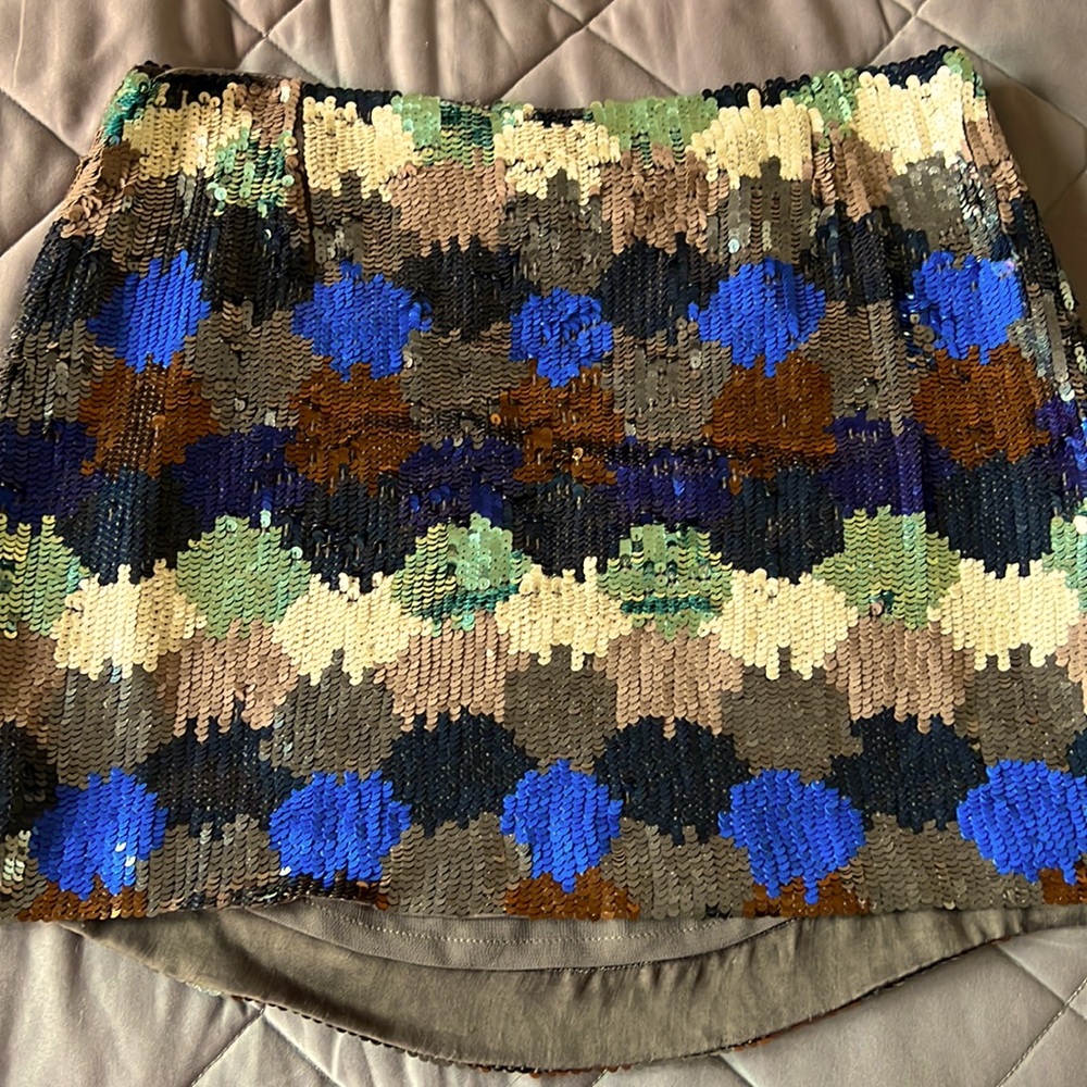 French Connection Paintbox Sequined Mini Skirt
